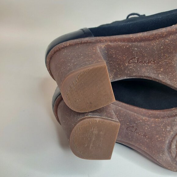 Clarks Black Suede Ankle Boots - Picture 9 of 10